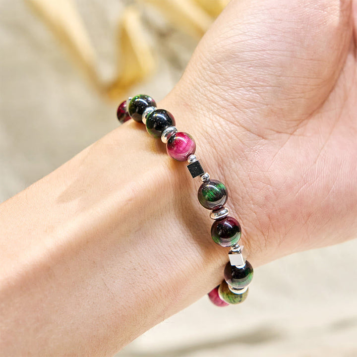 Bracelet Olivenorma « Celestial Pulse » Galaxy œil de tigre, huile essentielle anti-anxiété - image 6