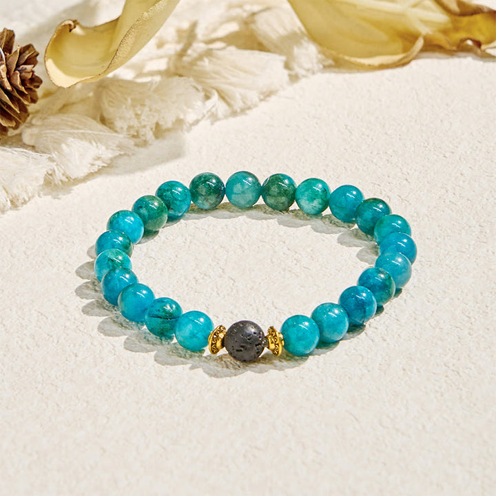 Bracelet Olivenorma « Essence de Balmaara » à l'huile essentielle d'apatite bleue pour le chakra de la gorge - Bracelet uniquement - image 5