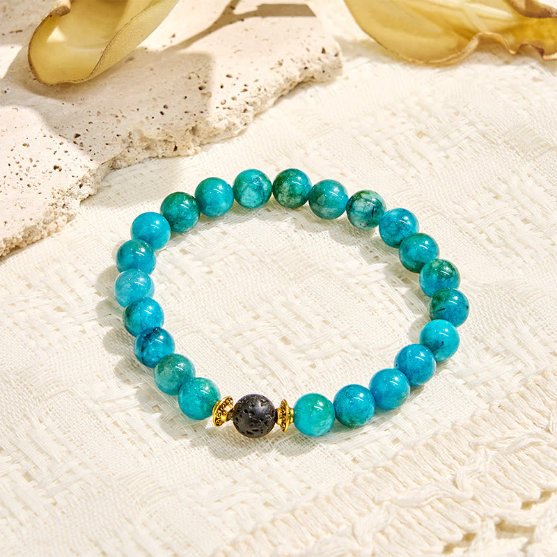 Bracelet Olivenorma « Essence de Balmaara » à l'huile essentielle d'apatite bleue pour le chakra de la gorge - image 9
