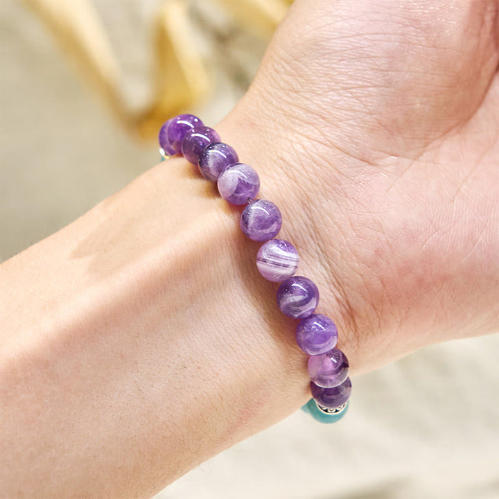 Bracelet d'harmonie Olivenorma « Seraphic » en améthyste et aigue-marine - image 3