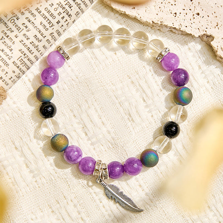 Bracelet purifiant à breloque plume « Earth Song » Olivenorma - image 4