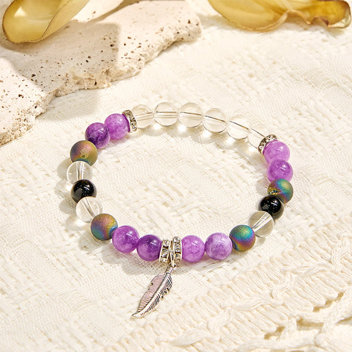 Bracelet purifiant à breloque plume « Earth Song » Olivenorma - image 5