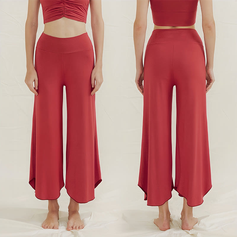 Pantalon de yoga évasé doux Olivenorma - Rouge - L - image 11