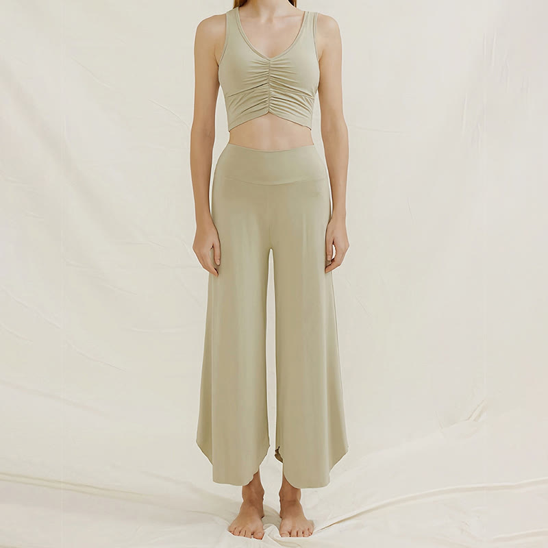 Pantalon de yoga évasé doux Olivenorma