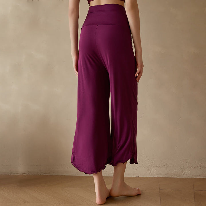 Pantalon de yoga évasé court en lycra extensible uni Olivenorma pour femme - image 8