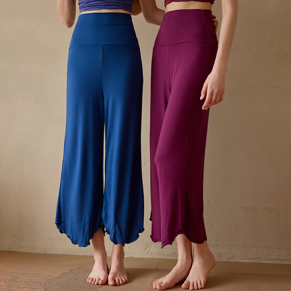 Pantalon de yoga évasé court en lycra extensible uni Olivenorma pour femme - image 15