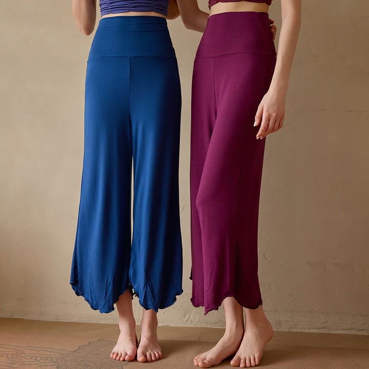 Pantalon de yoga évasé court en lycra extensible uni Olivenorma pour femme - image 15