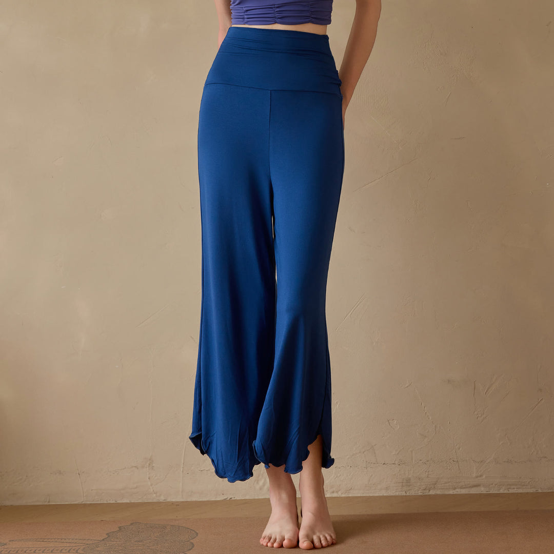 Pantalon de yoga évasé court en lycra extensible uni Olivenorma pour femme - image 11