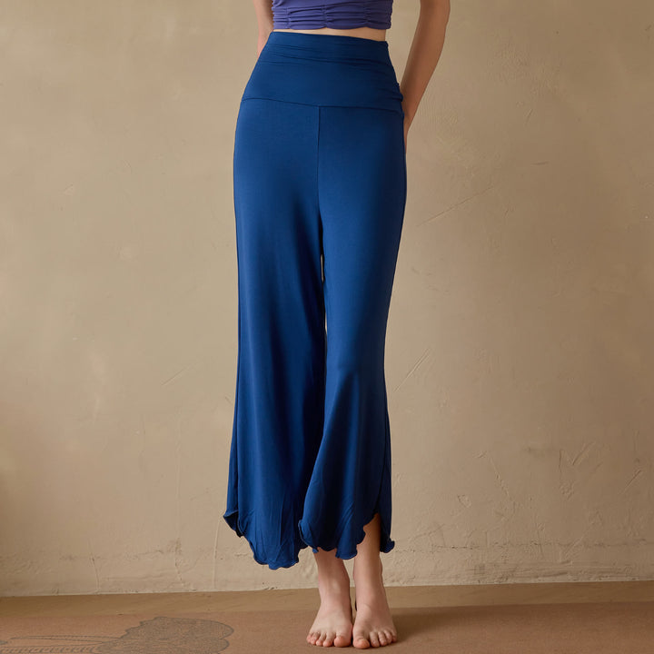 Pantalon de yoga évasé court en lycra extensible uni Olivenorma pour femme - image 11