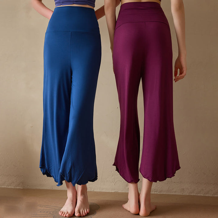 Pantalon de yoga évasé court en lycra extensible uni Olivenorma pour femme - image 14