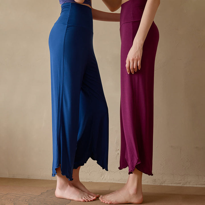 Pantalon de yoga évasé court en lycra extensible uni Olivenorma pour femme - image 13