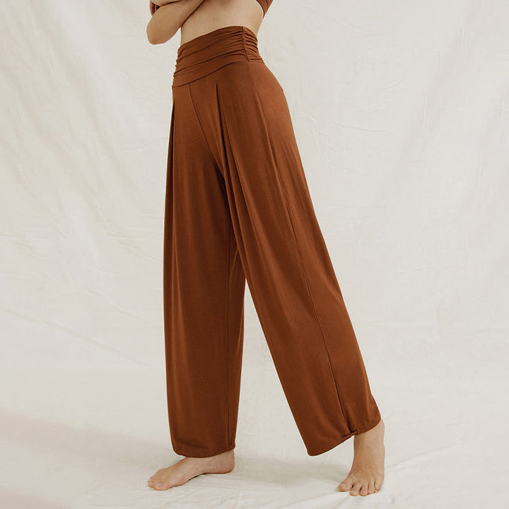 Pantalon de yoga fluide à jambes larges ajustables Olivenorma