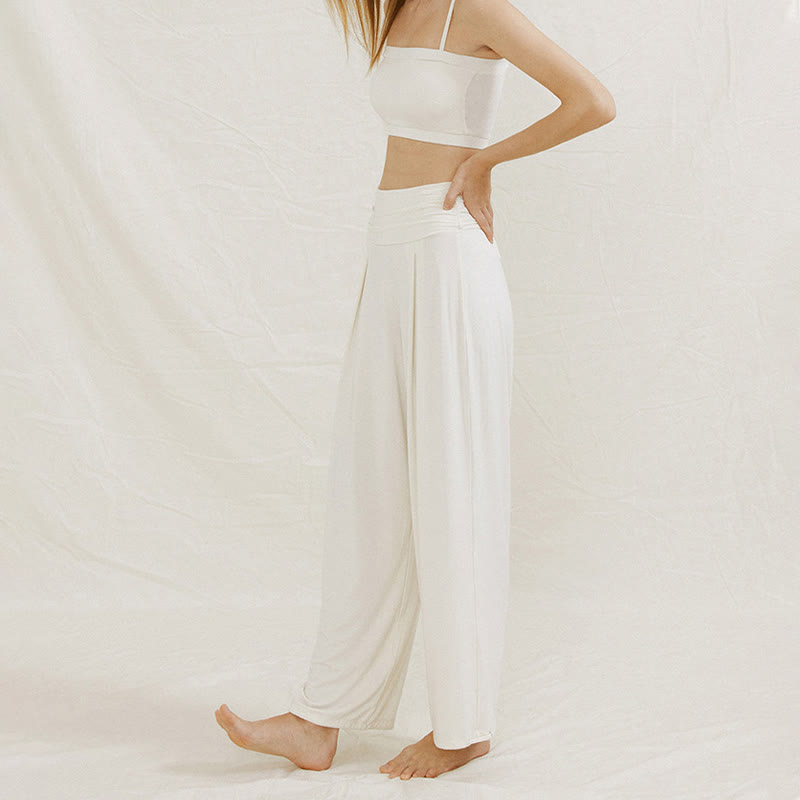 Pantalon de yoga fluide à jambes larges ajustables Olivenorma