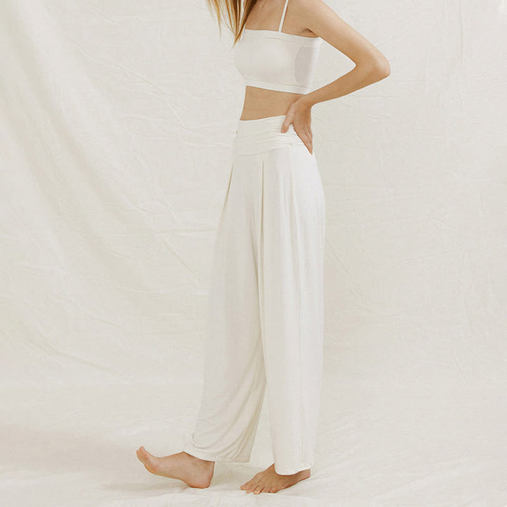 Pantalon de yoga fluide à jambes larges ajustables Olivenorma