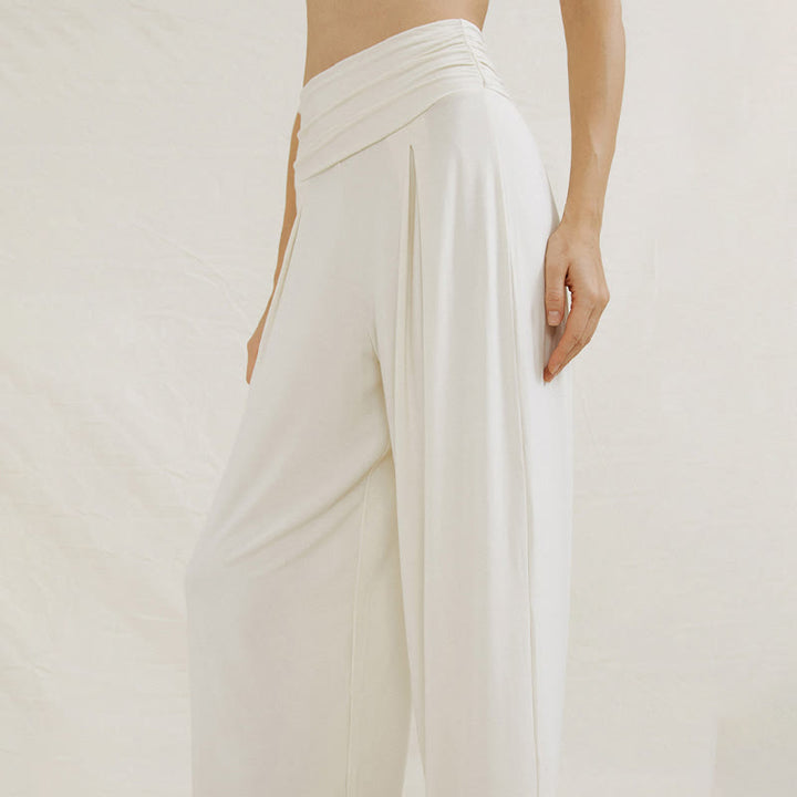 Pantalon de yoga fluide à jambes larges ajustables Olivenorma