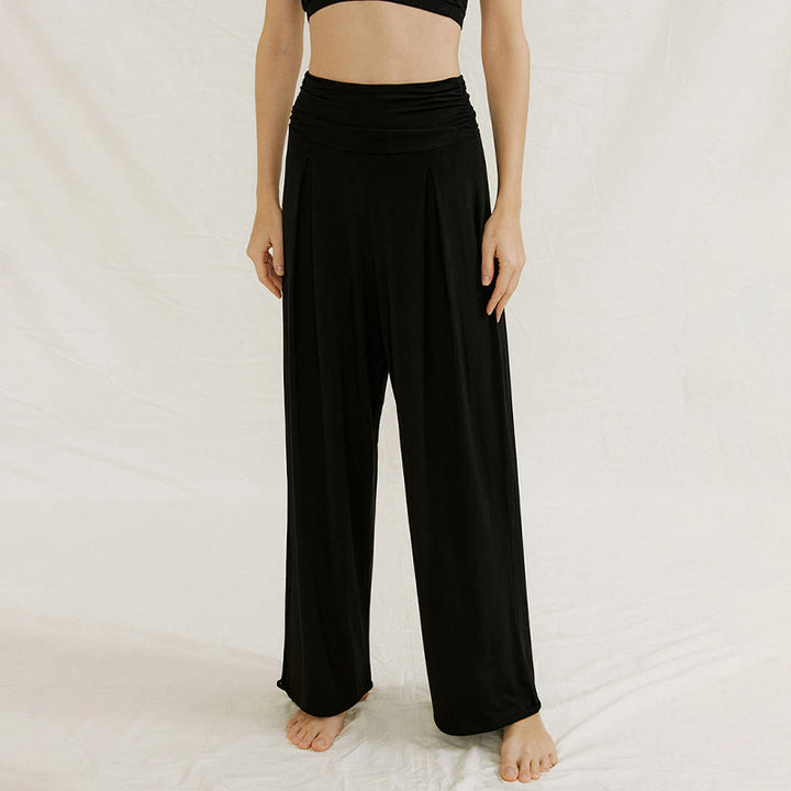 Pantalon de yoga fluide à jambes larges ajustables Olivenorma