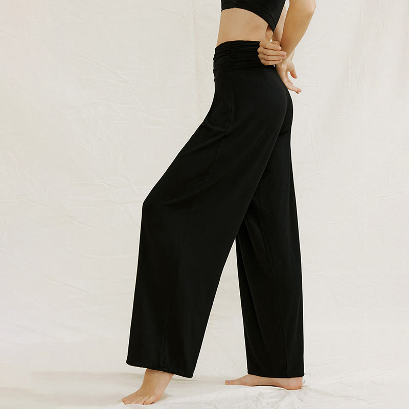 Pantalon de yoga fluide à jambes larges ajustables Olivenorma