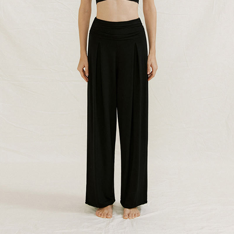 Pantalon de yoga fluide à jambes larges ajustables Olivenorma - Noir - L - image 11
