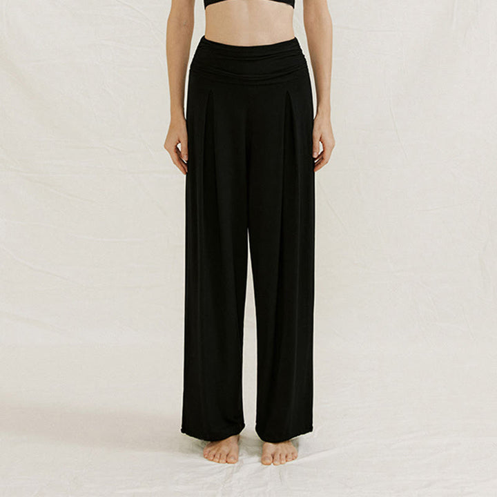 Pantalon de yoga fluide à jambes larges ajustables Olivenorma - Noir - L - image 11