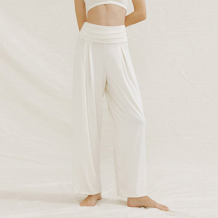 Pantalon de yoga fluide à jambes larges ajustables Olivenorma - Blanc - L - image 6