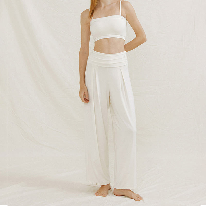 Pantalon de yoga fluide à jambes larges ajustables Olivenorma