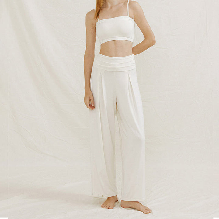 Pantalon de yoga fluide à jambes larges ajustables Olivenorma