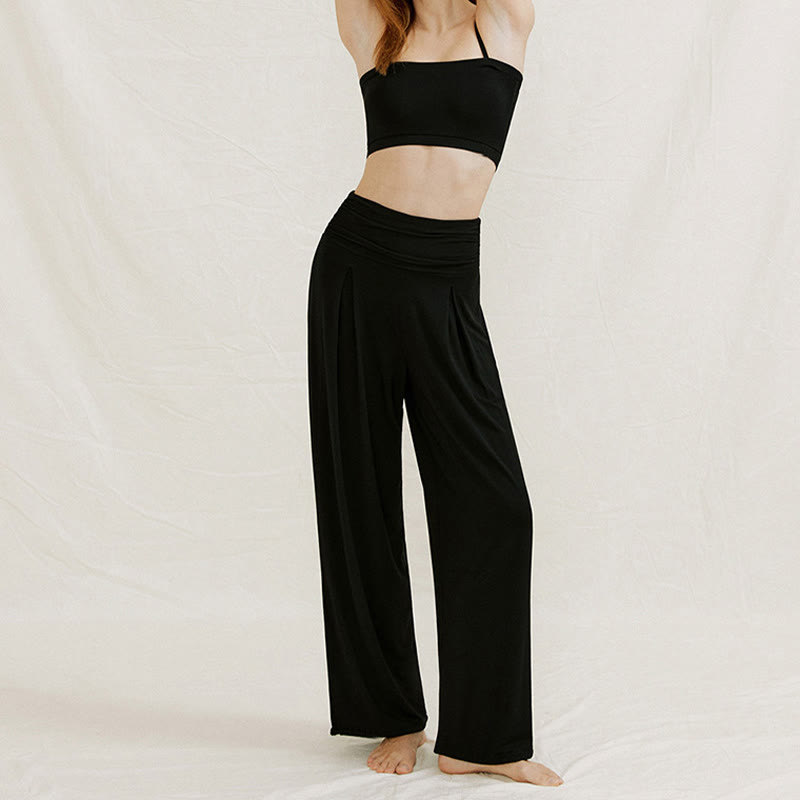 Pantalon de yoga fluide à jambes larges ajustables Olivenorma