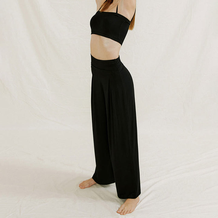 Pantalon de yoga fluide à jambes larges ajustables Olivenorma