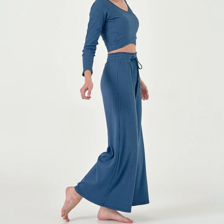 Pantalon de yoga décontracté taille haute Olivenorma