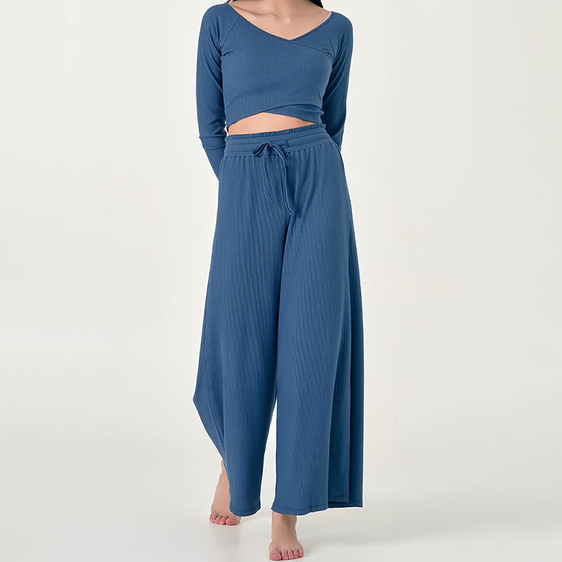 Pantalon de yoga décontracté taille haute Olivenorma