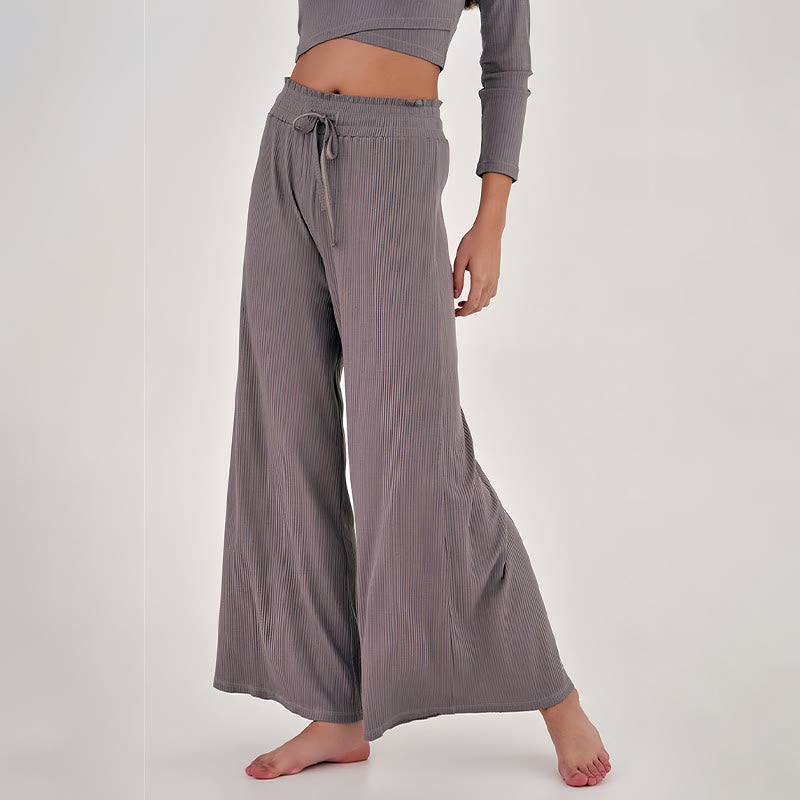 Pantalon de yoga décontracté taille haute Olivenorma