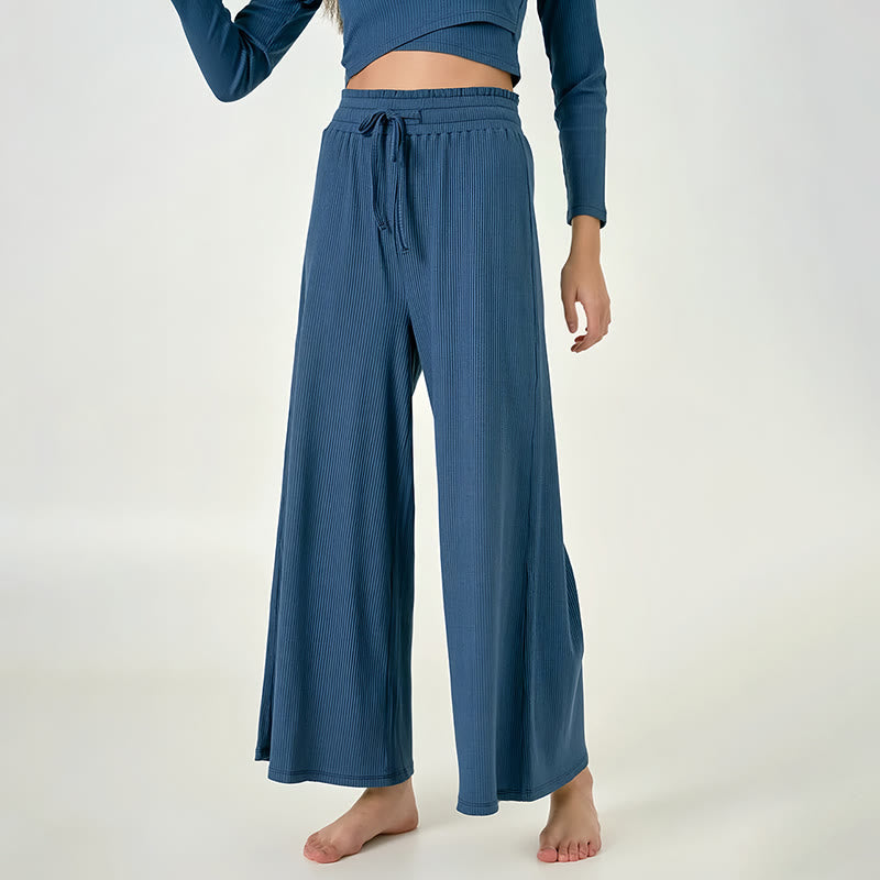 Pantalon de yoga décontracté taille haute Olivenorma