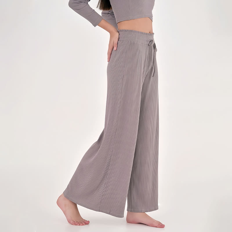 Pantalon de yoga décontracté taille haute Olivenorma