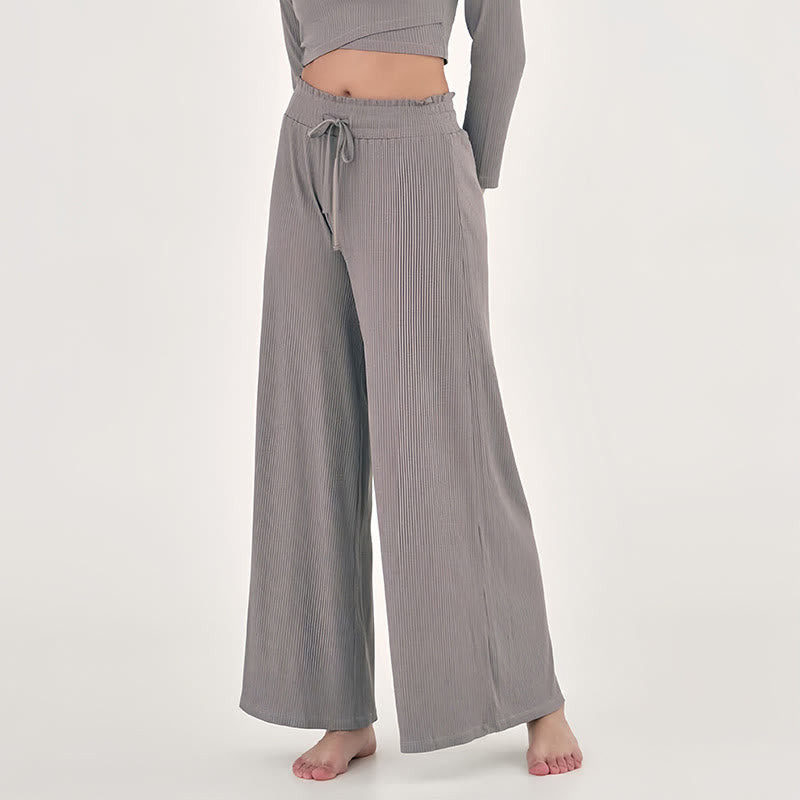 Pantalon de yoga décontracté taille haute Olivenorma
