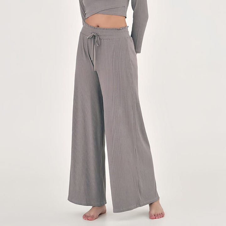 Pantalon de yoga décontracté taille haute Olivenorma