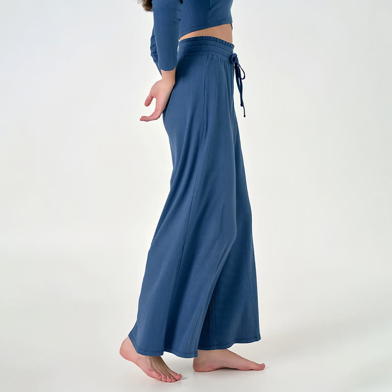 Pantalon de yoga décontracté taille haute Olivenorma