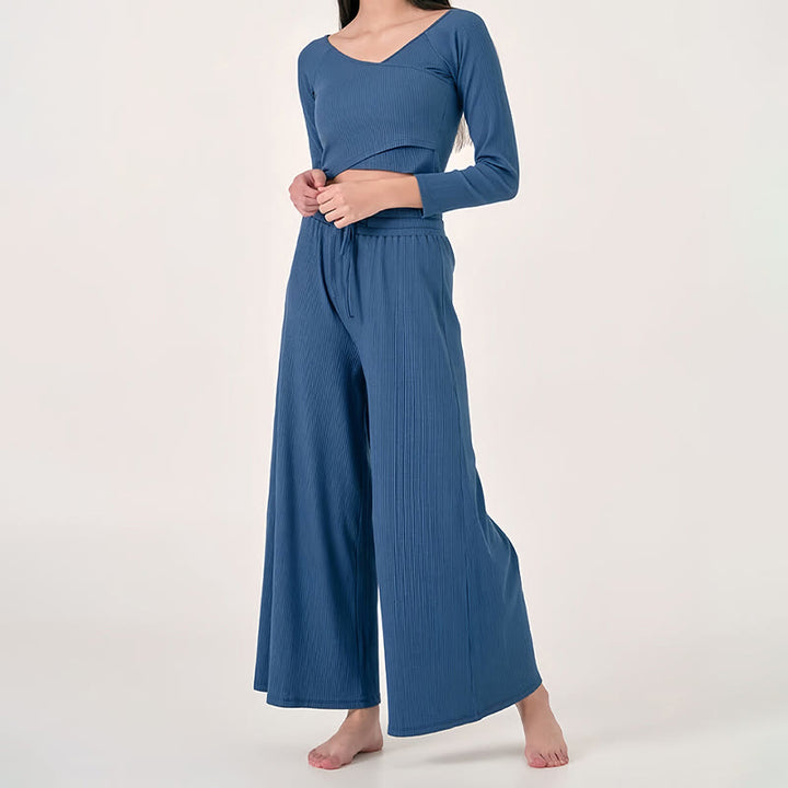 Pantalon de yoga décontracté taille haute Olivenorma
