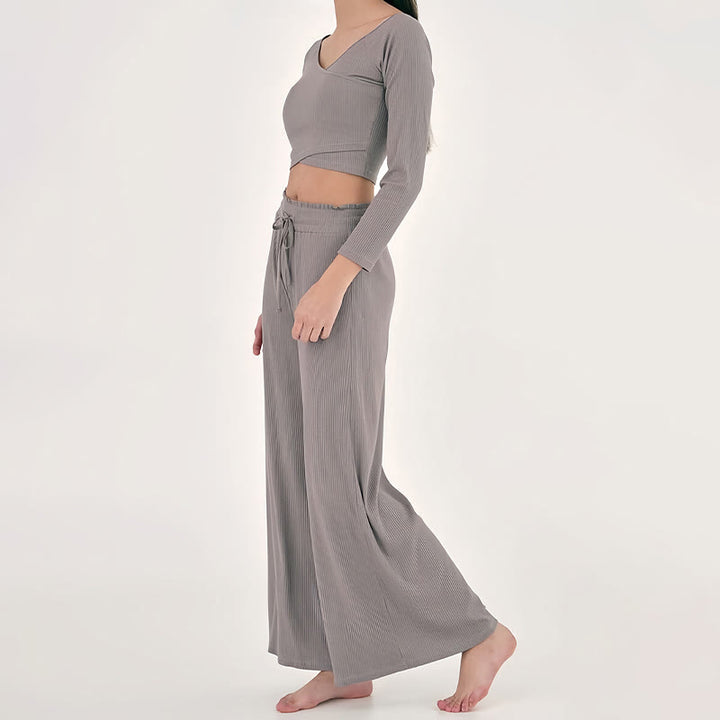 Pantalon de yoga décontracté taille haute Olivenorma
