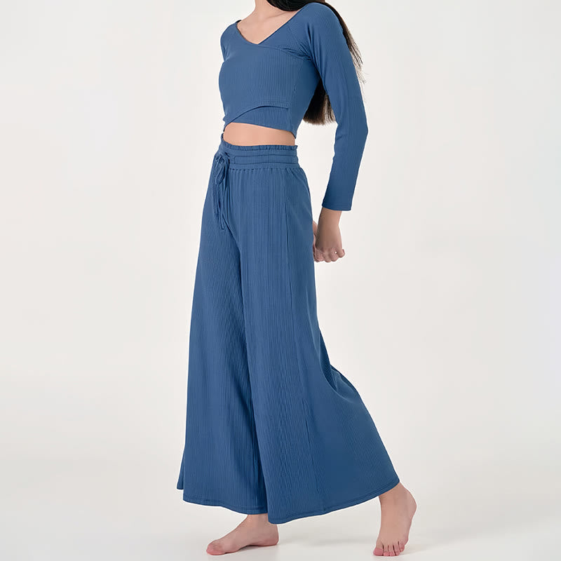 Pantalon de yoga décontracté taille haute Olivenorma