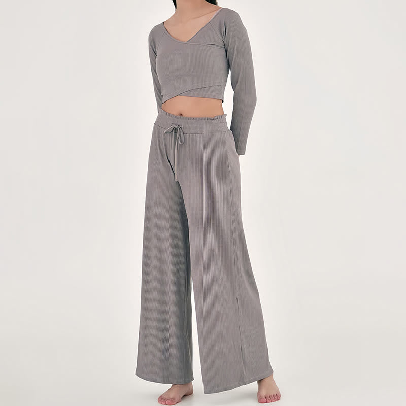 Pantalon de yoga décontracté taille haute Olivenorma