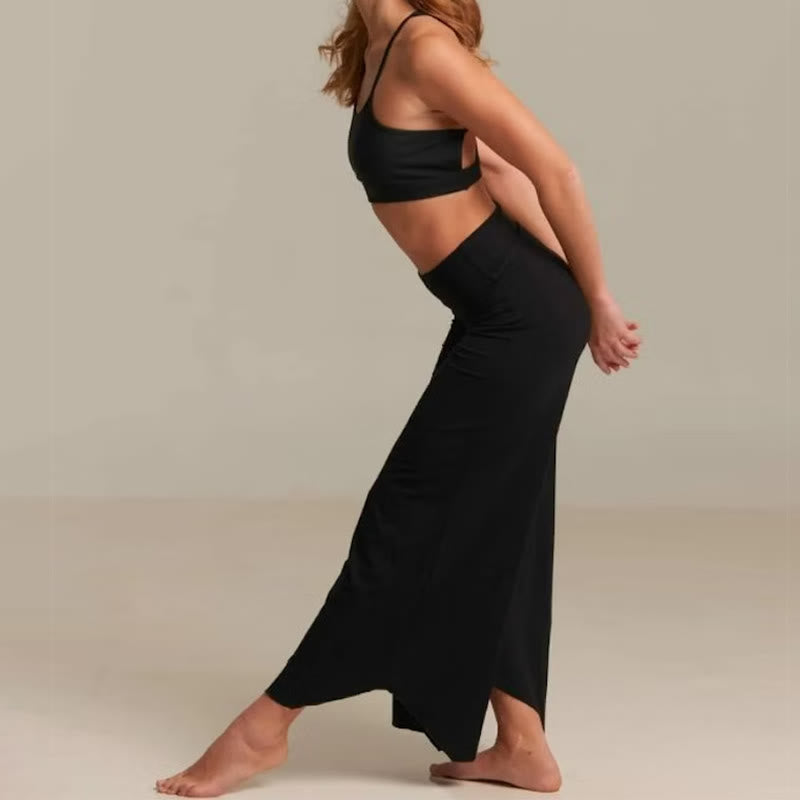 Pantalon de yoga court évasé taille haute Olivenorma - Noir - 2XL - image 0