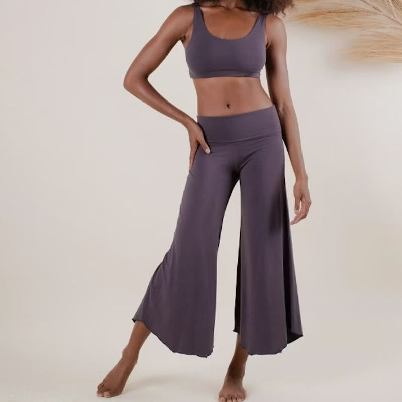 Pantalon de yoga court évasé taille haute Olivenorma - Violet - 2XL - image 1