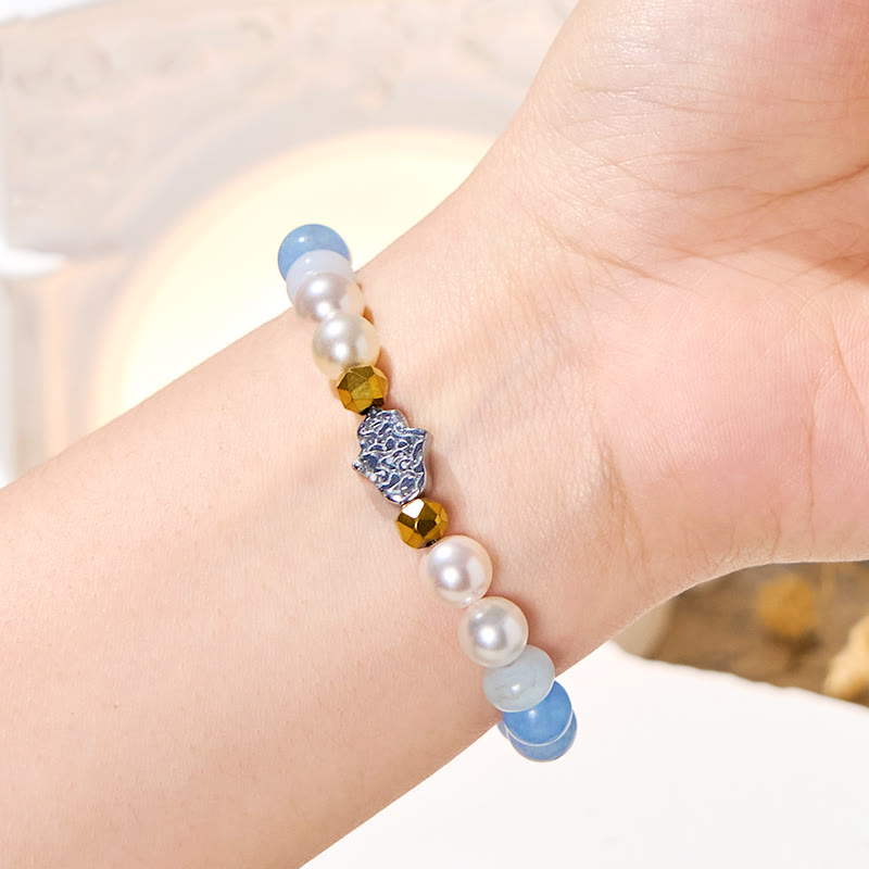 Bracelet Tranquillité Aigue-marine Olivenorma « Misty Glow » - image 2