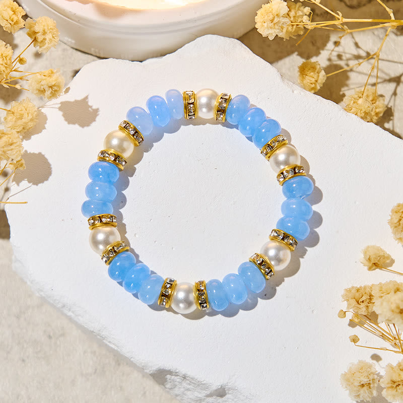 Bracelet Olivenorma « Ocean Calm » en aigue-marine et perles pour la paix intérieure - image 4