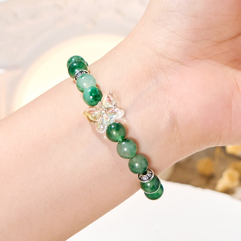Bracelet anti-anxiété en agate mousse Olivenorma « Arborflora Papilio » - image 3