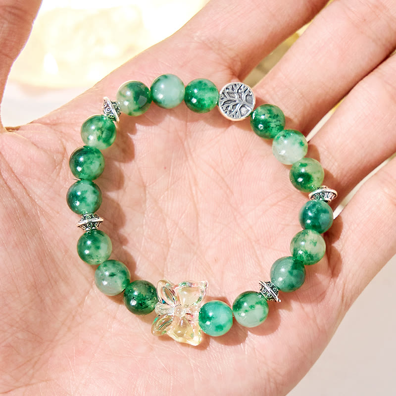 Bracelet anti-anxiété en agate mousse Olivenorma « Arborflora Papilio » - image 3