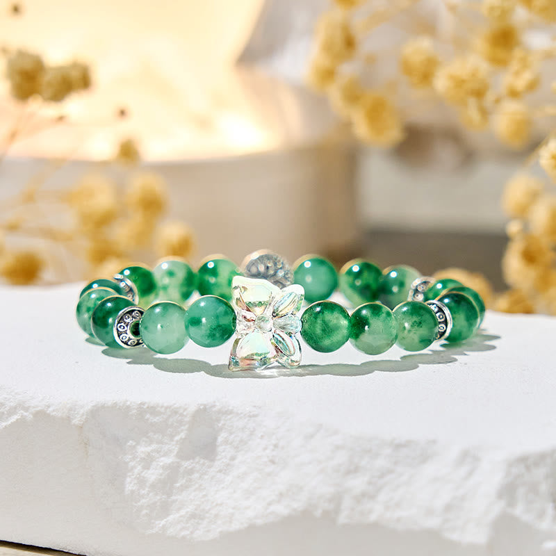 Bracelet anti-anxiété en agate mousse Olivenorma « Arborflora Papilio » - image 5