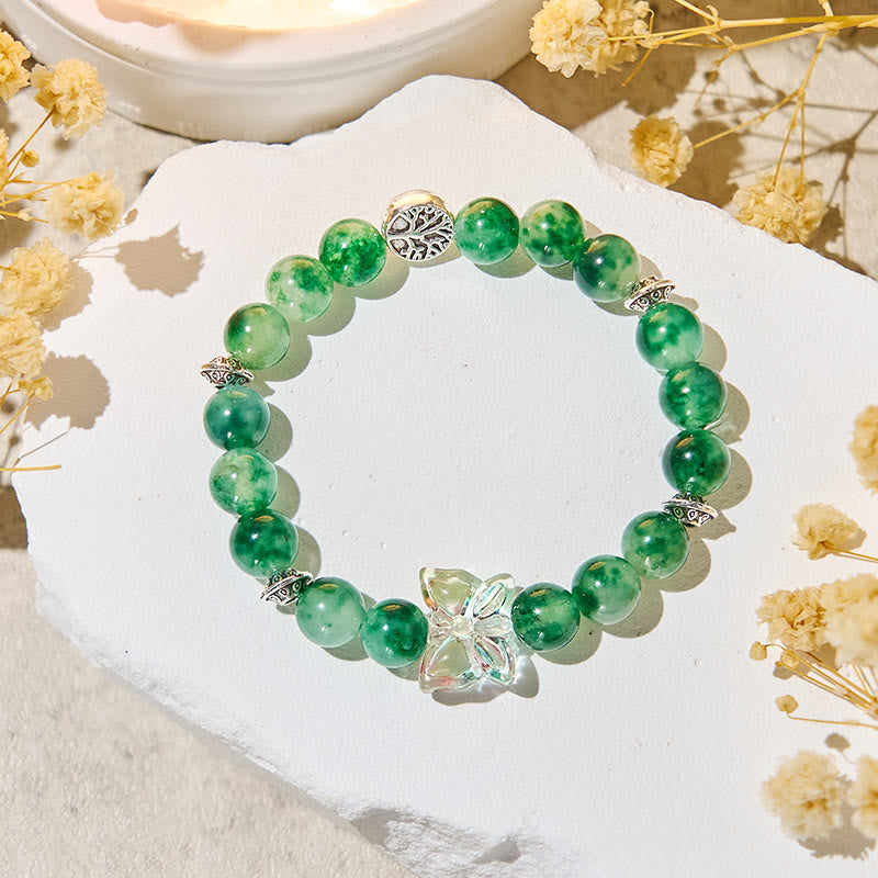 Bracelet anti-anxiété en agate mousse Olivenorma « Arborflora Papilio » - image 5