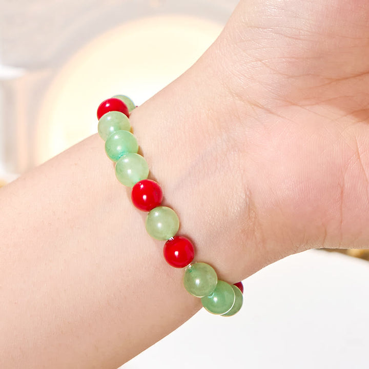 Bracelet Vitalité Olivenorma « Serene Pulse » en corail rouge - image 2