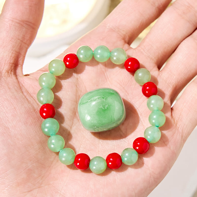 Bracelet Vitalité Olivenorma « Serene Pulse » en corail rouge - image 3